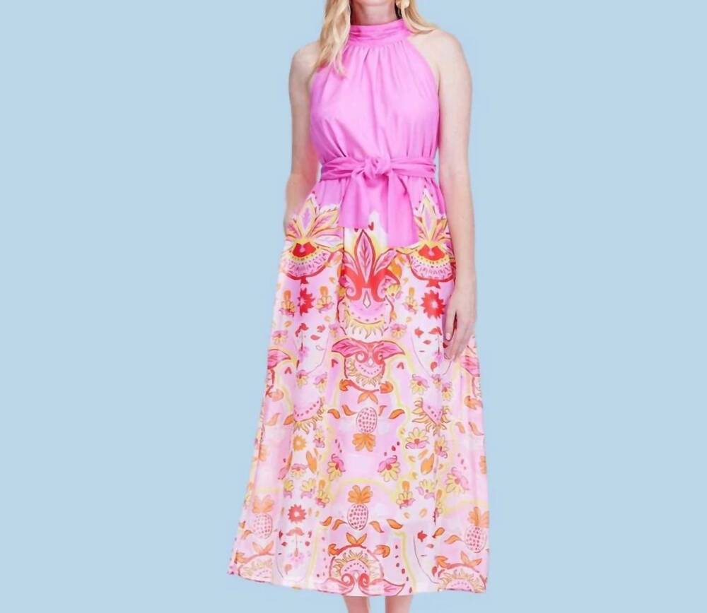 NEW JADE halter midi dress in pink